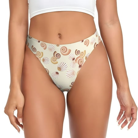 abstract shells Thongs for Women - No Show Seamless Womens Thongs Underwear  Stretch G String Thongs for Women  Ladies Breathable Sexy Thong Bikini Panties Briefs