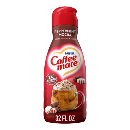 Coffee mate Peppermint Mocha Non-Dairy Liquid Coffee Creamer, 32 fl oz