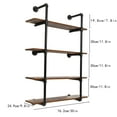 thumbnail image 3 of 30"/36" Industrial Pipe Shelf Wall Mounted Shelving Hanging Floating Rustic Wood Shelf Wall Rack Storage Shelf, 3 of 30