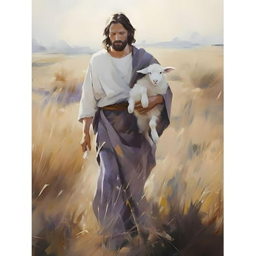 Jesus and Lamb Canvas Wall Art Jesus Christ Canvas Wall Art Jesus Christ The Good Shepherd Picture Prints God Faith Poster Christ Spiritual Prints Wall Decor
