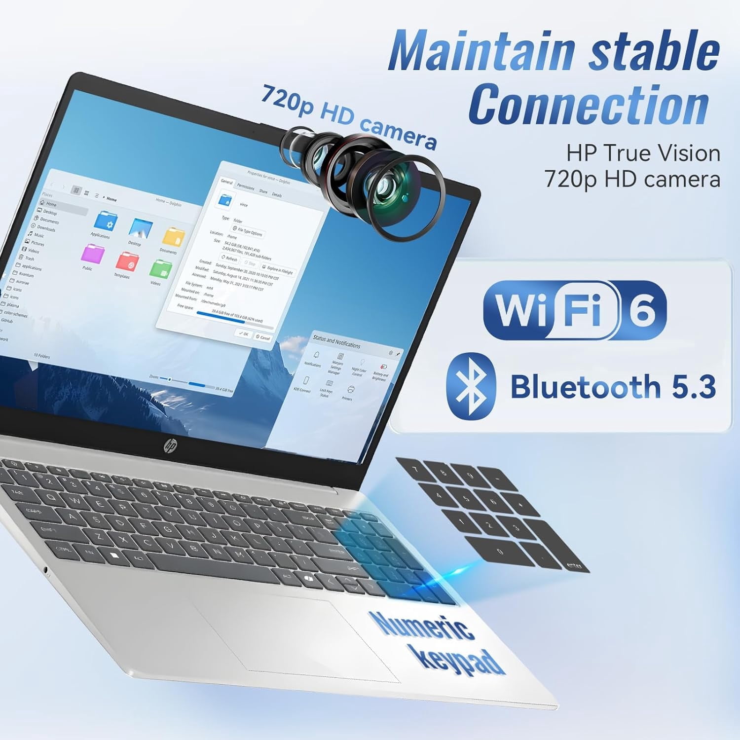 HP 15.6-inch Touchscreen Laptop Computer - 15.6'' FHD Anti-Glare Touch • 8GB RAM, 512GB SSD • Intel 8-Core i3-N305 • Win 11Pro • Ai Copilot • WiFi-6 • Long Battery Life • Laptop for Business(Blue)