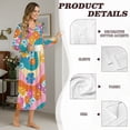 thumbnail image 6 of SEANATIVE Women's Sleepshirts Long Sleeve Cozy Button Front Nightshirt Long Length Pajama Dress Night Gown for Sleep Bedtime Home Relaxation, 2XL, Groovy Hippie Flower Daisy, 6 of 7