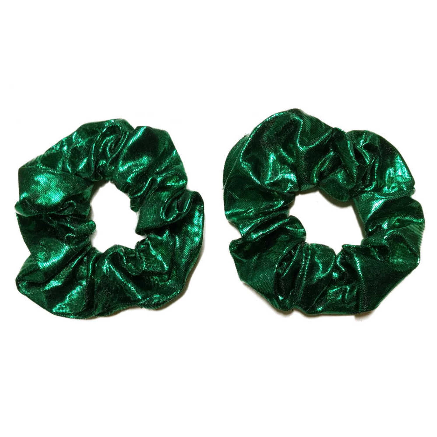 24 Assorted Color Shiny Scrunchies - stretchy shiny rainbow colors