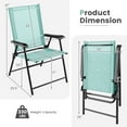 thumbnail image 2 of Gymax Set of 2 Patio Folding Chairs Outdoor Portable Pack Lawn Chairs w/ Armrests Mint Green, 2 of 7