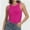 Hotpink, variant on Women's Crewneck Racerback Ribbed Tank Tops Summer Basic High Neck Sleeveless Slim Fit Crop Tops