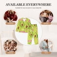 thumbnail image 4 of Uemuo Avocado Work Out Pattern Womens Pajama Sets,PJ Set for Women,Pajamas for Women Logo,Long Sleeve Pajama Set for Women,Soft Long Sleeve Top With Pants-XX-Large, 4 of 9