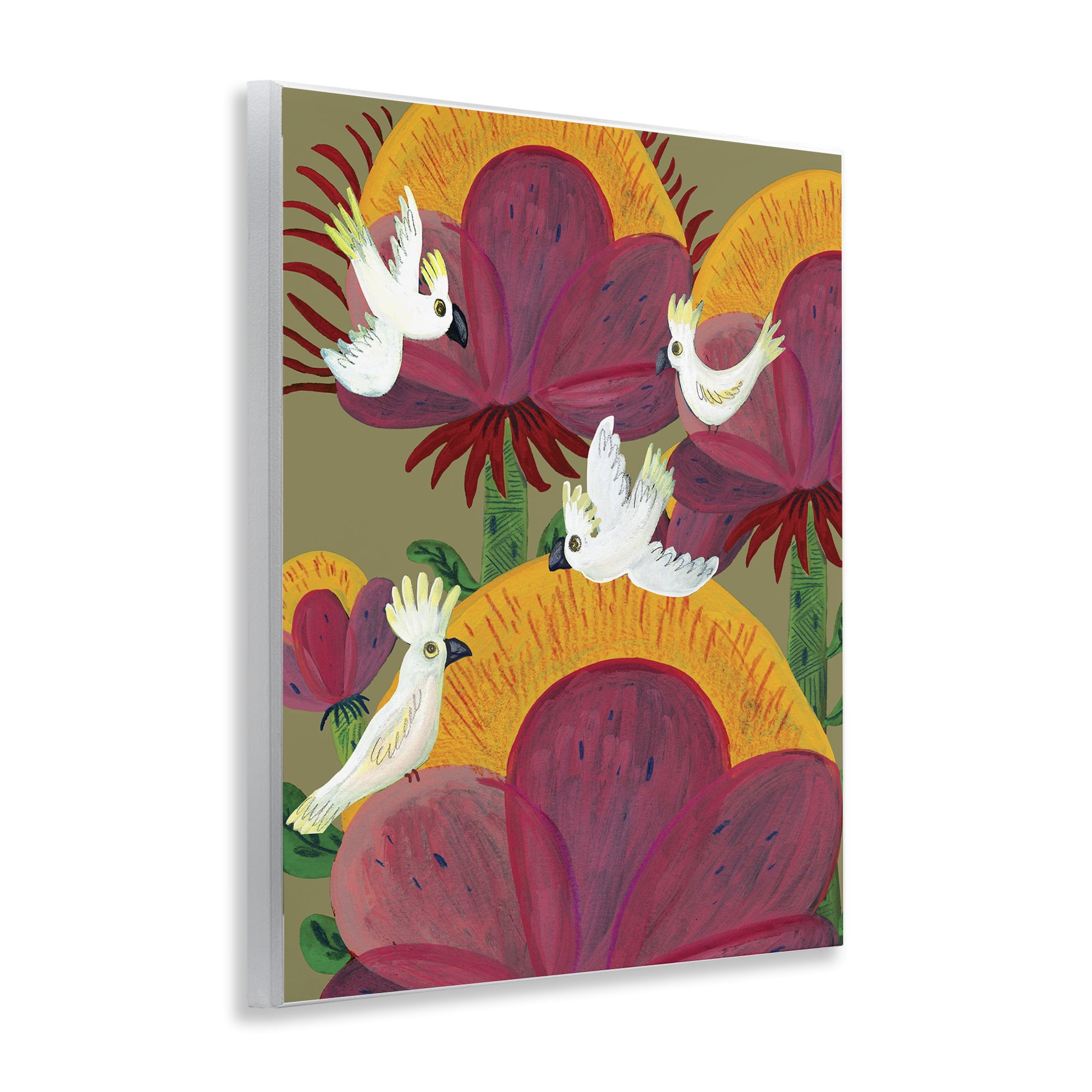 Stupell Industries Tropical Cockatoos & Plants Wall Plaque Art, design by Kay Widdowson