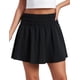 thumbnail image 1 of Falda CRZ YOGA de Tenis Negra, Cintura Alta y Fluida, Talla M, 1 of 5