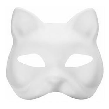 AYYUFE 10Pcs Cat Party Masque DIY Kit Blanks Masque Creative Hand-Painted Personalized Cat Masque Adjustable Elastic Straps Cosplay Masque