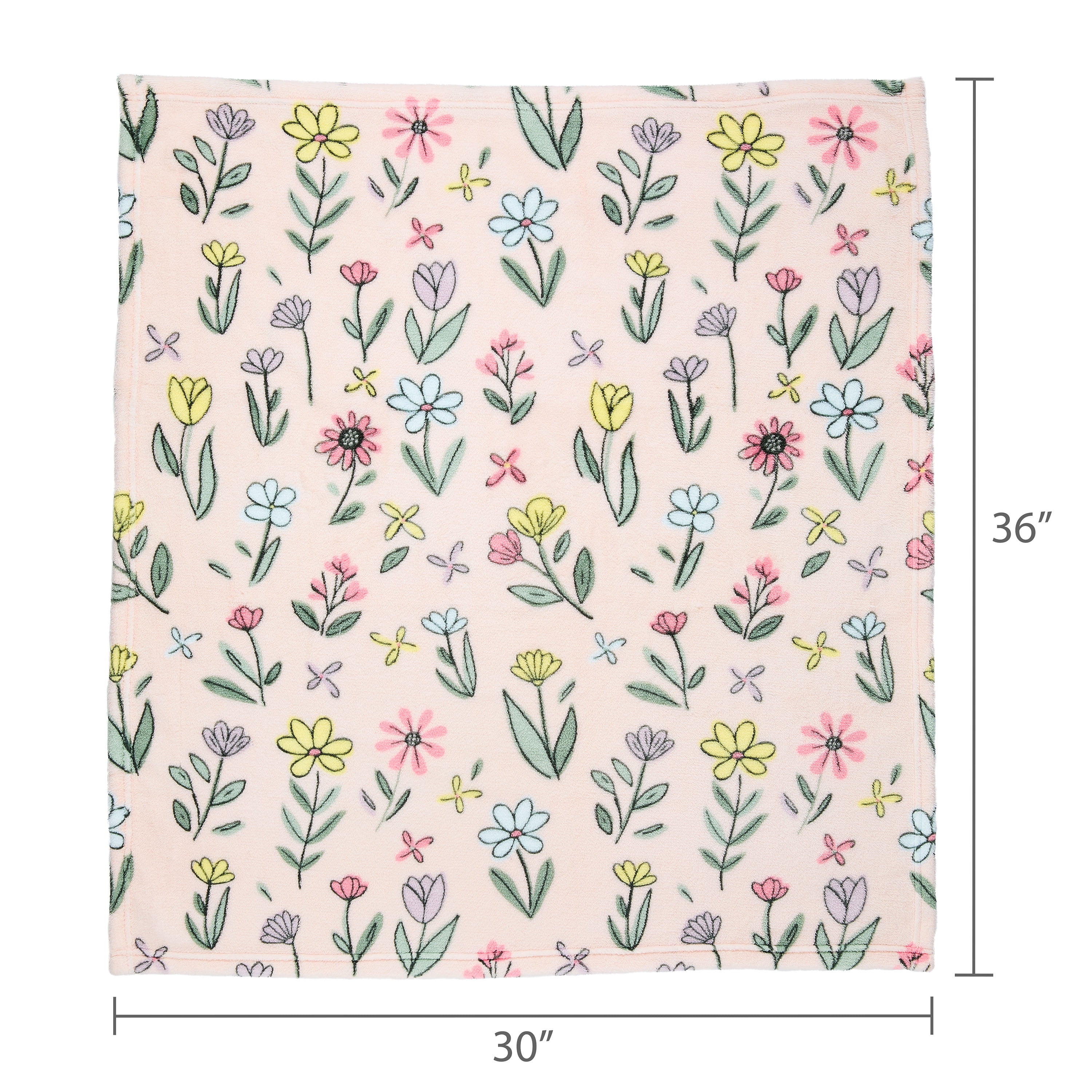 Parents Choice Multicolor Floral Plush Baby Blanket