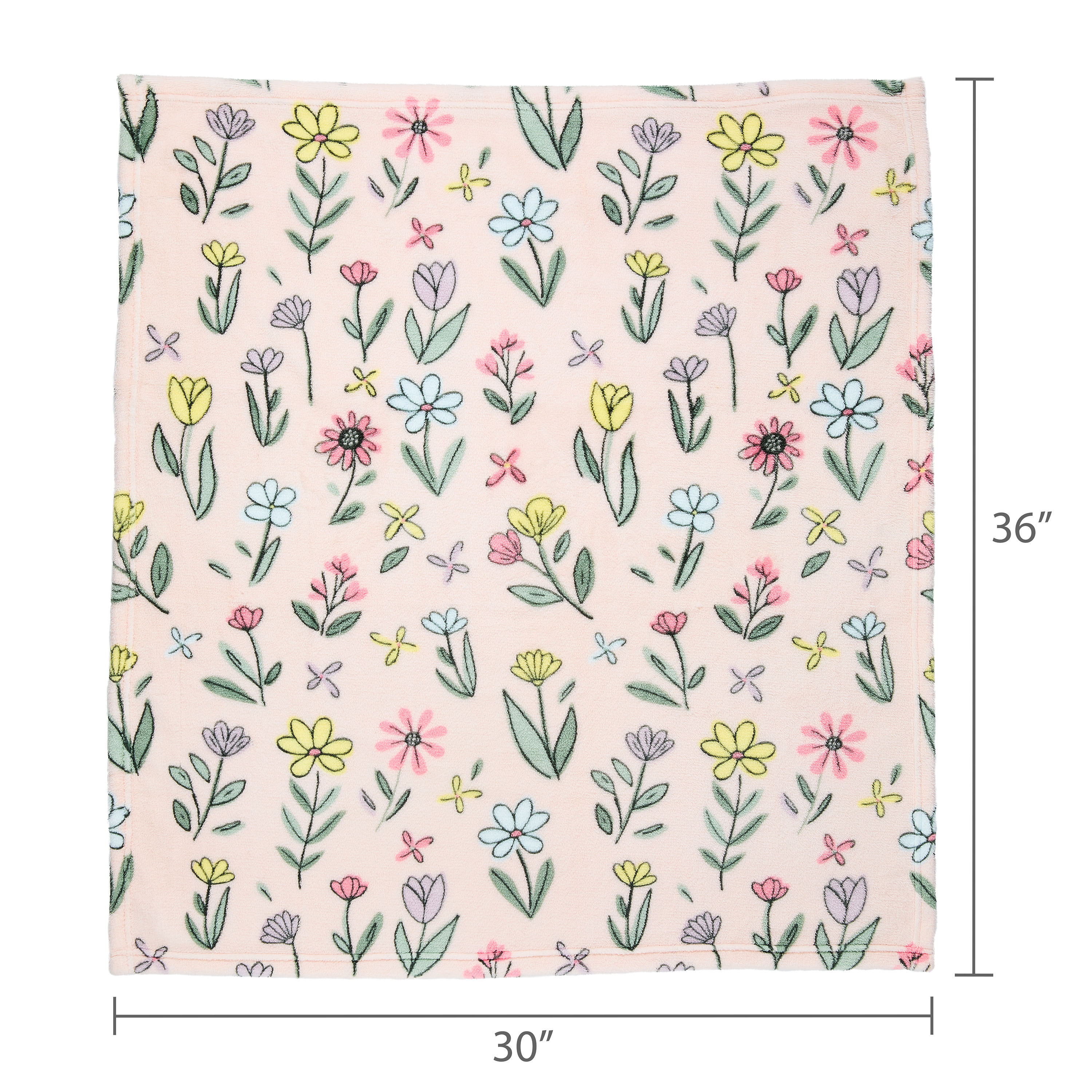 Manta de bebé de felpa floral Parent's Choice - multicolor, 30 in x 36 in 3