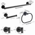 thumbnail image 7 of XMZHOU 5 Pcs Bathroom Hardware Set, Stainless Steel Wall Mounted Bathroom Towel Rack Set,No Need Drill Installation Towel Bar, Toilet Towel Paper Holder, Towel Ring&Robe Towel Hooks, Black, 7 of 7