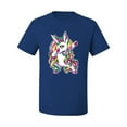 thumbnail image 2 of Wild Bobby, Awesome Dabbing Dab Rainbow Unicorn Fantasy, Streetwear, Men's Graphic Tees, Royal, Medium, 2 of 3