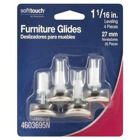 

2Pc Softtouch White 1 in. Screw-On Plastic Foot Cap 4 pk