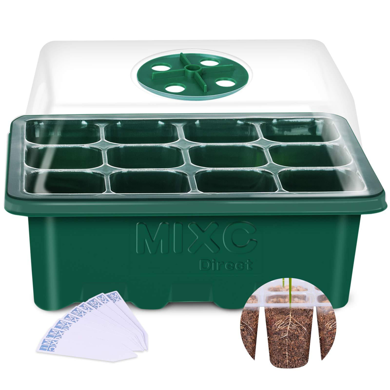 Garden Seed Starter Tray Seed Tray Plant Germination Kits with Dome Base,12 Pack 