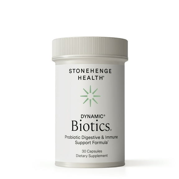 Stonehenge Health Dynamic Biotics Probiotics 55 Billion CFU, 16 Strains, Prebiotic, Synbiotic, Lactobacillus Acidophilus, Delayed Release, Shelf Stable, Supplement Capsule (1 Pack)