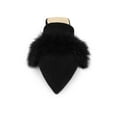 thumbnail image 6 of BLISSFUL STEP Women's Shoes Soft Fur Decor Pointed Toe Slip on Flat Slide Mules Black 6, 6 of 6