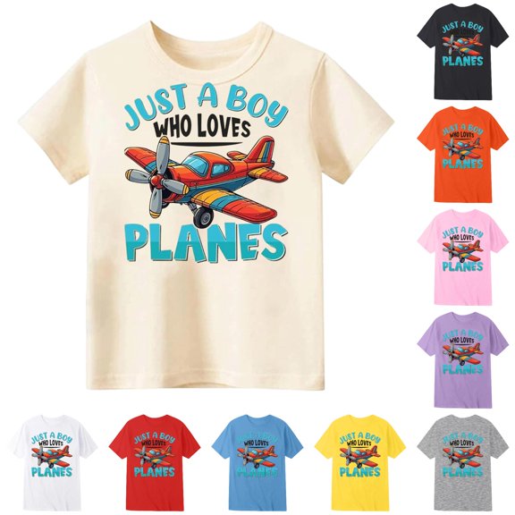 Gunia Toddler Boys Tshirts Cartoon Printed T Shirt Pattern Crew Neck T Shirt Tee Tops Beige 1-2 Years