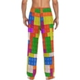 thumbnail image 2 of Building Colorful Blocks Ghost Pajama Pants, Men's Lounge Pants Light with Drawstring and Pockets, Christmas New Year Birthday Father's Day Gifts, X-Large, 2 of 7