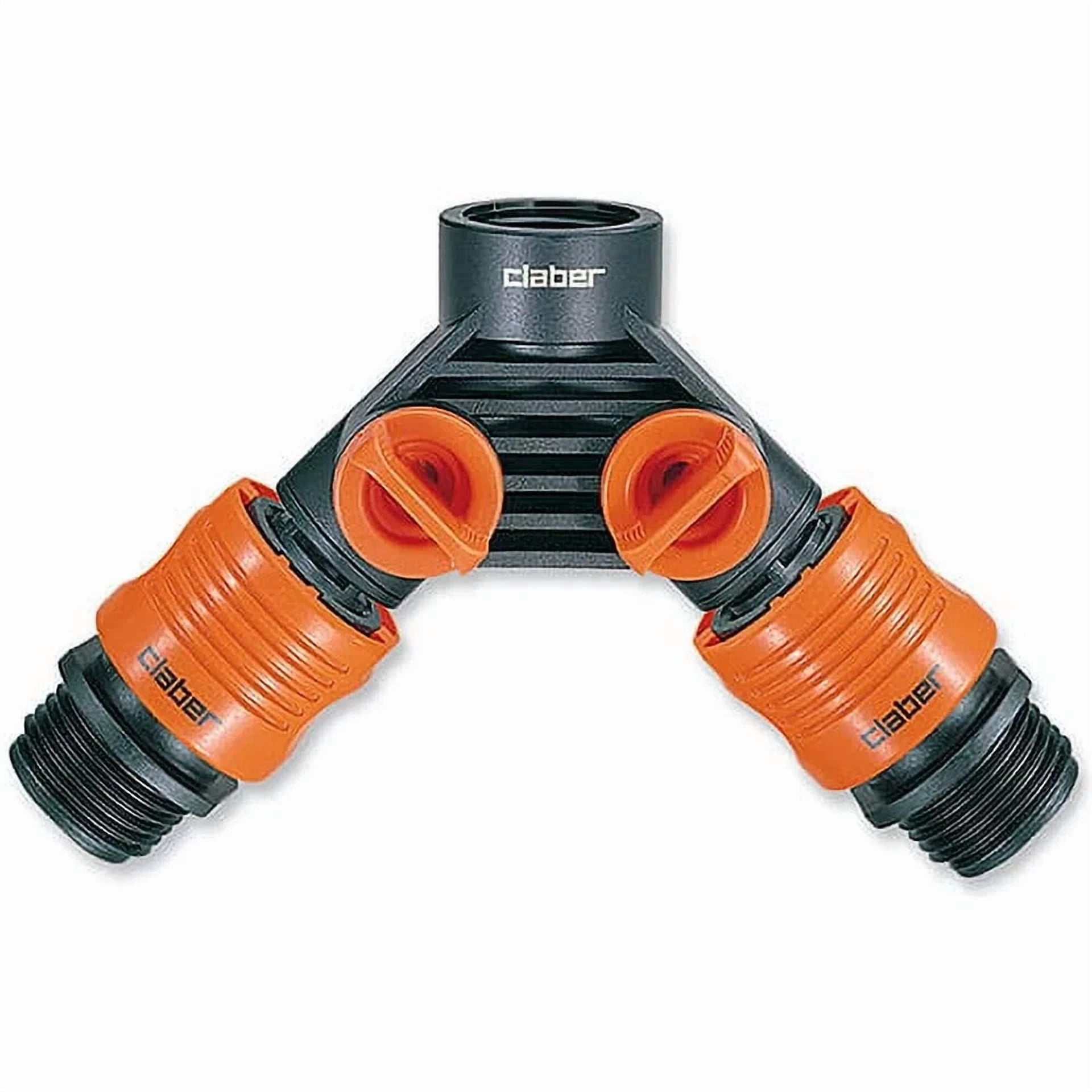 PURELY- Claber 8599 Quick Connect Garden Hose Connector 2 Way, 3/4" Y Hose Adapter