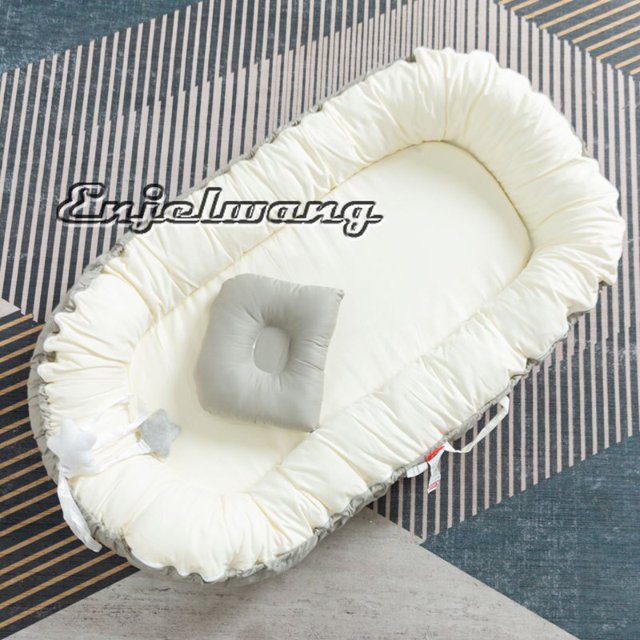 Cama cuna mochila portátil nido de bebé protección de aislamiento almohada extraíble y lavable en forma de equipaje camas medianas Fivean unisex