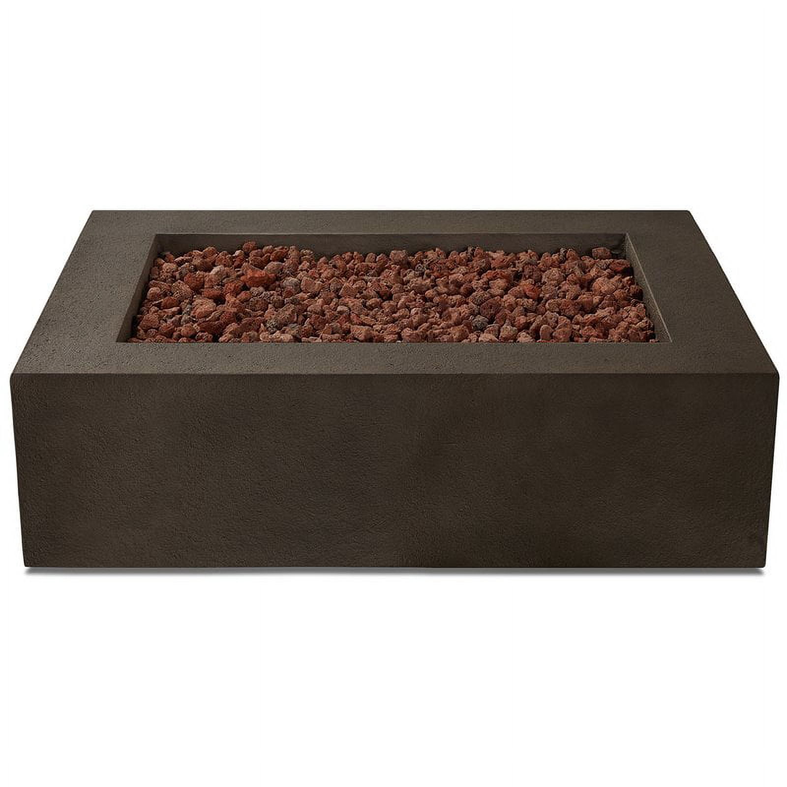 Bowery Hill Contemporary 50.5" x 32.5" Natural Gas Fire Table in Kodiak Brown