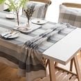 thumbnail image 2 of XmhyTop Tablecloth for Dining Table Rustic Table Cover, Farmhouse Kitchen Table Cloth, Cotton Linen Fabric Small Rectangle Table Cloths for 6 to 8 Seats, Grey Stripe, Rectangle, 55x86 Inch, 2 of 4
