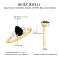 thumbnail image 6 of Rosec Jewels 0.75 CT Teardrop Black Onyx Engagement with Diamond Trio for Women, 14K Yellow Gold, US 7.00, 6 of 9