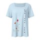 thumbnail image 3 of Camisas de Manga Corta para las Mujeres Blusa Suelta de Impresión de Flores de Verano, Camisa para el Hogar Y el Uso Diario, 3 of 5