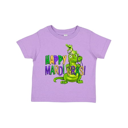 

Inktastic Happy Mardi Gras Big and Little Alligators with Beads Gift Toddler Boy or Toddler Girl T-Shirt