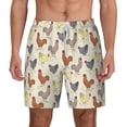 thumbnail image 2 of Picia Funny Chicken pattern Mens Swim Trunks with Compression Liner Stretch Beach Shorts Quick Dry with Zipper Pockets No-Chafing Board Shorts-XX-Large, 2 of 9