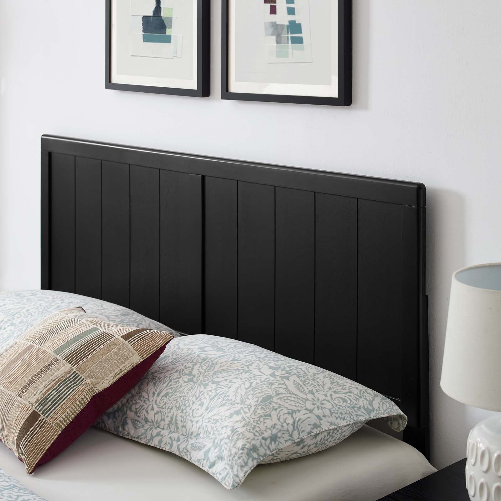 Platform Bed Frame, Full Size, Wood, Black, Modern Contemporary Urban Design, Bedroom Master Guest Suite - image 2 of 10