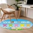 thumbnail image 4 of Easter Round Area Rug 3.3Ft Washable Circle Rugs for Dining Room Table, Spring Flora Colorful Eggs Botanical Pastoral Non-Slip Carpet Floor Mats Indoor Outdoor Carpet Runner Aesthetic Home Decor, 4 of 8