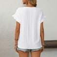 thumbnail image 6 of GEWSEY Womens Summer Tops Crewneck Eyelet Ruffle Sleeve Blouses Casual Shirts 2025 (White, XL), 6 of 8