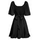 thumbnail image 2 of Vestido de cóctel sin mangas ajustado para mujer - Vestido de fiesta ajustado cruzado, largo hasta la rodilla, material de poliéster, ideal para fiestas de verano/otoño, lavado a mano, 2 of 8