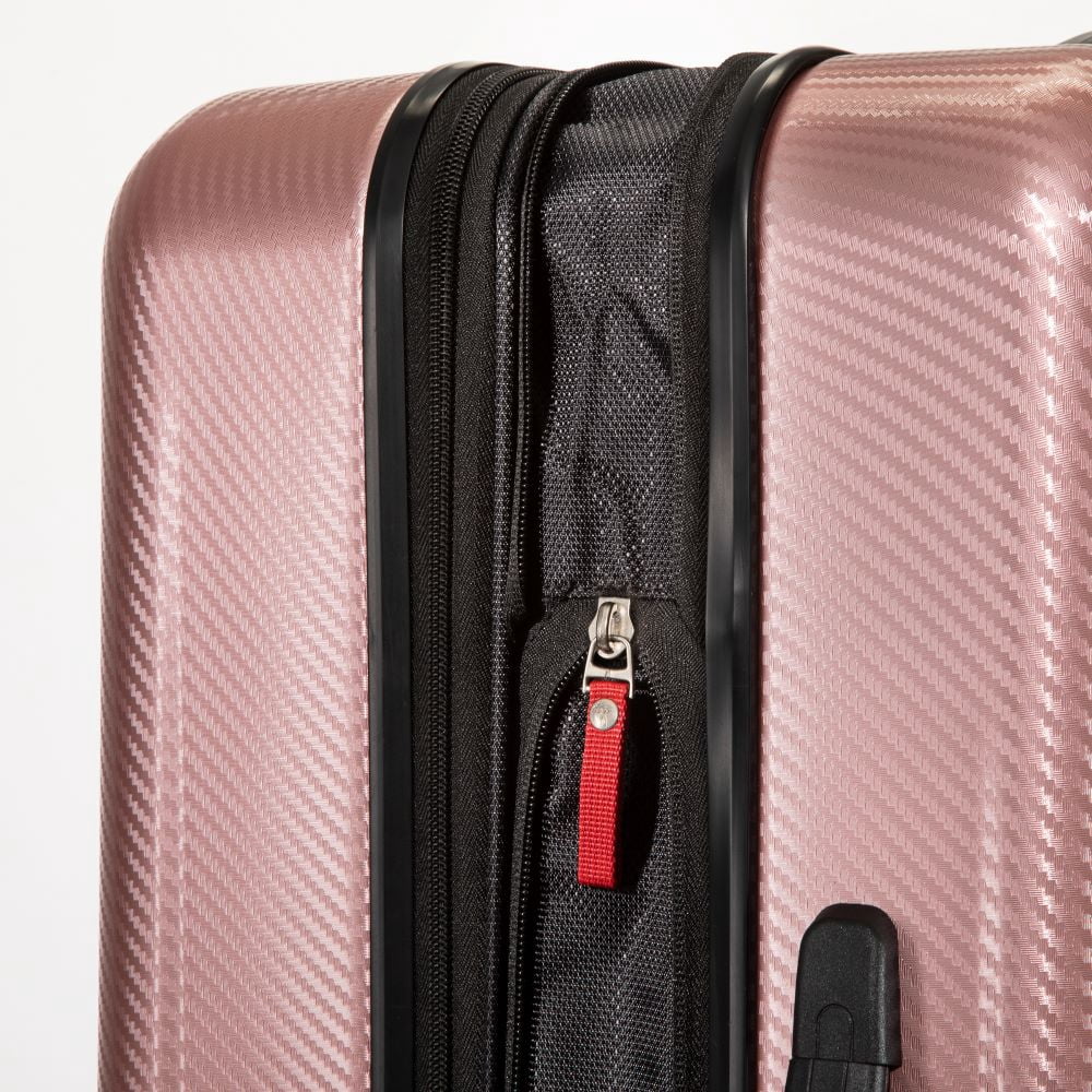 Ricardo Beverly Hills Anchor Bay Hardside 29" Expandable Checked Spinner Luggage, Rose Gold