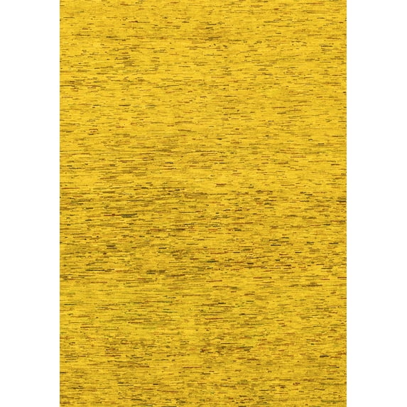 Ahgly Company Indoor Rectangle Abstract Yellow Modern Area Rugs, 7' x 9'