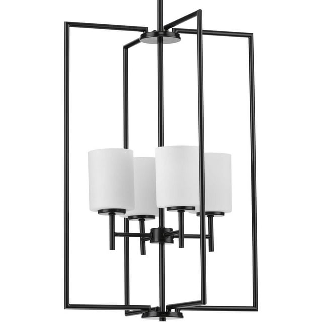 Progress Replay 4-Light Foyer Pendant P500206-031, Black, 18" Ceiling Light