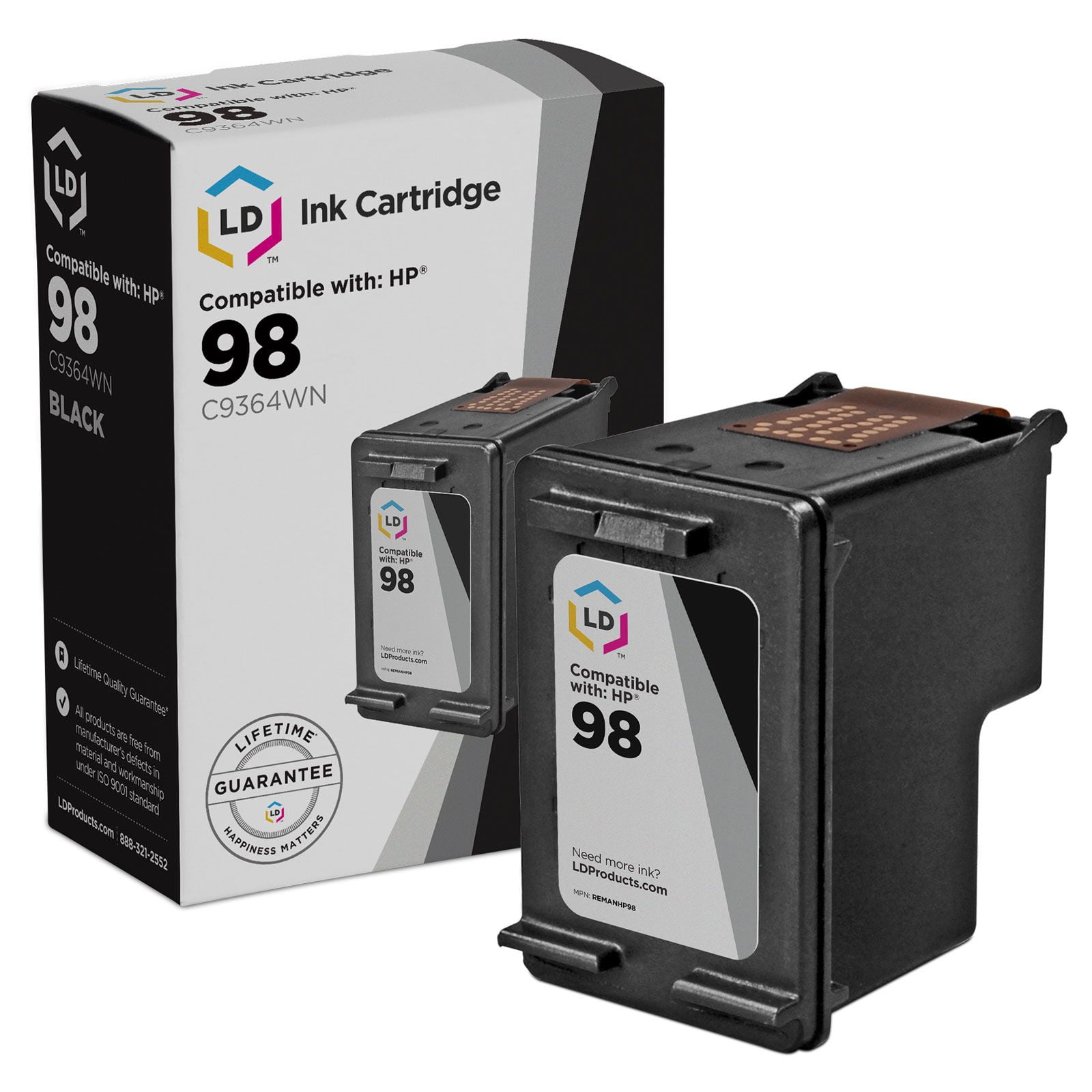 HP 98 Black Ink Cartridge Original 420 Pages High Quality C9364WN 140 Walmart