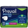 thumbnail image 3 of Prevail Breezers 360 Adult Winged Brief, Maximum Absorbency, Size 2, 45 - 62 Inches, 18 Count, 4 Pack, 3 of 7