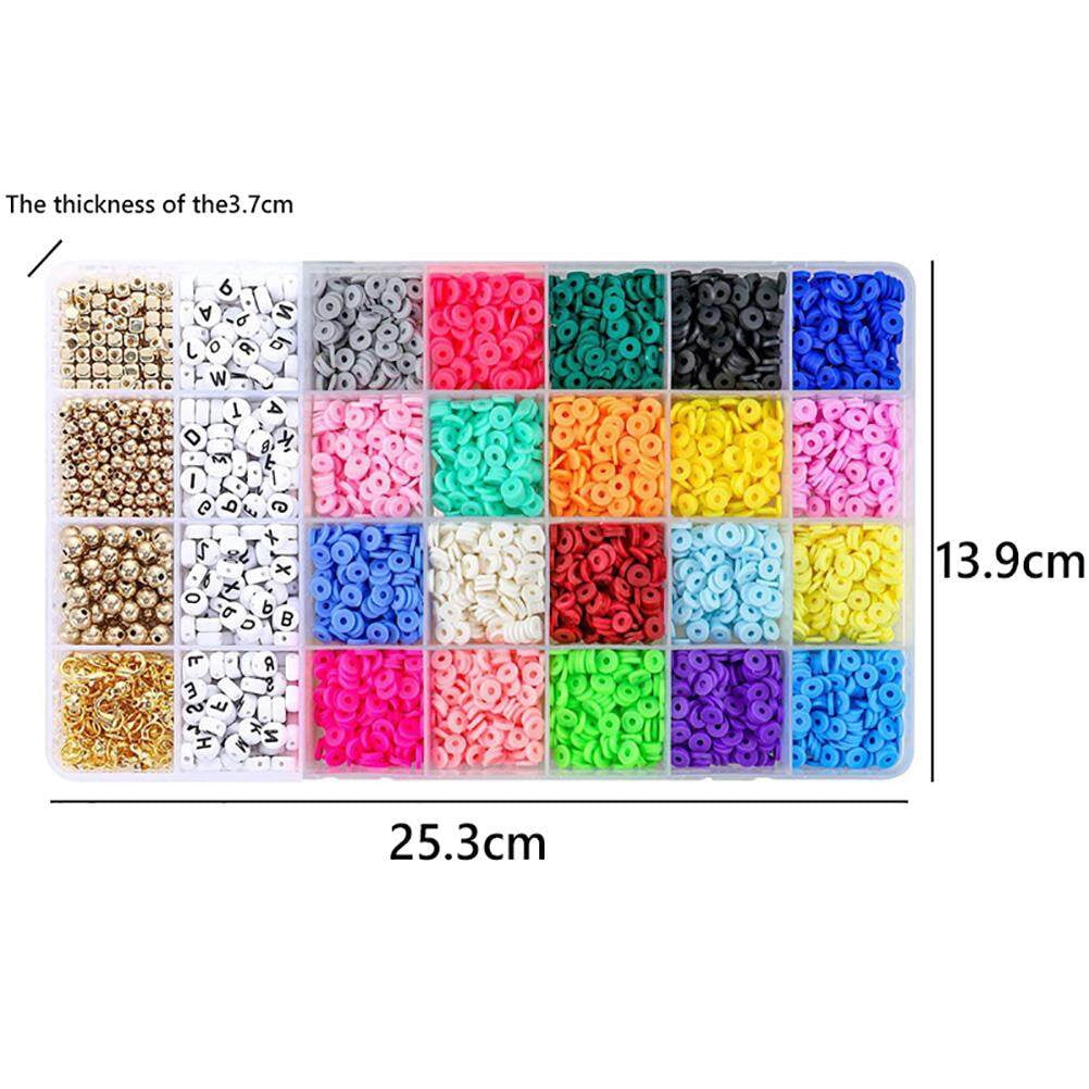 Apuakthei 4000 Pcs Clay Beads 20 Colors Flat Round Clay Beads with Pendant  Kit 3 Roll Elastic Strings for DIY Jewelry Making Bracelets Necklace