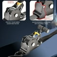 thumbnail image 4 of Qaailabf Automatic Recycling Ratchet Tie Down Strap for Car Motorcycle Luggage | Self-Retracting Tensioner | Heavy Duty S-Hooks | 500 lbs Load | Secure Travel Cargo | 1 Pack, 4 of 9