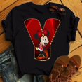 thumbnail image 1 of Disney Fashion Minnie Letter 100% Cotton T-shir Women Casual Top High-Quality Print Summer New Mickey Mouse Tee Free ShippingS Gao Jinjia LED, 1 of 2