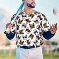 thumbnail image 5 of Hirioo Bulldog Sunglasses Face for Men's Baseball T-shirt Shirts Short Sleeve Casual Summer Button Stretch T Shirts,Size S-4XL-4X-Large, 5 of 7