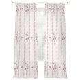 thumbnail image 7 of Pink Floral Sheer Curtains 96 Inch Length 2 Panels Set, Spring Watercolor Flowers Leaf Bows Beige Voile Window Treatment Semi Sheer Long Curtains Drapes for Bedroom/Living Room/Kitchen 52"x96"x2, 7 of 7
