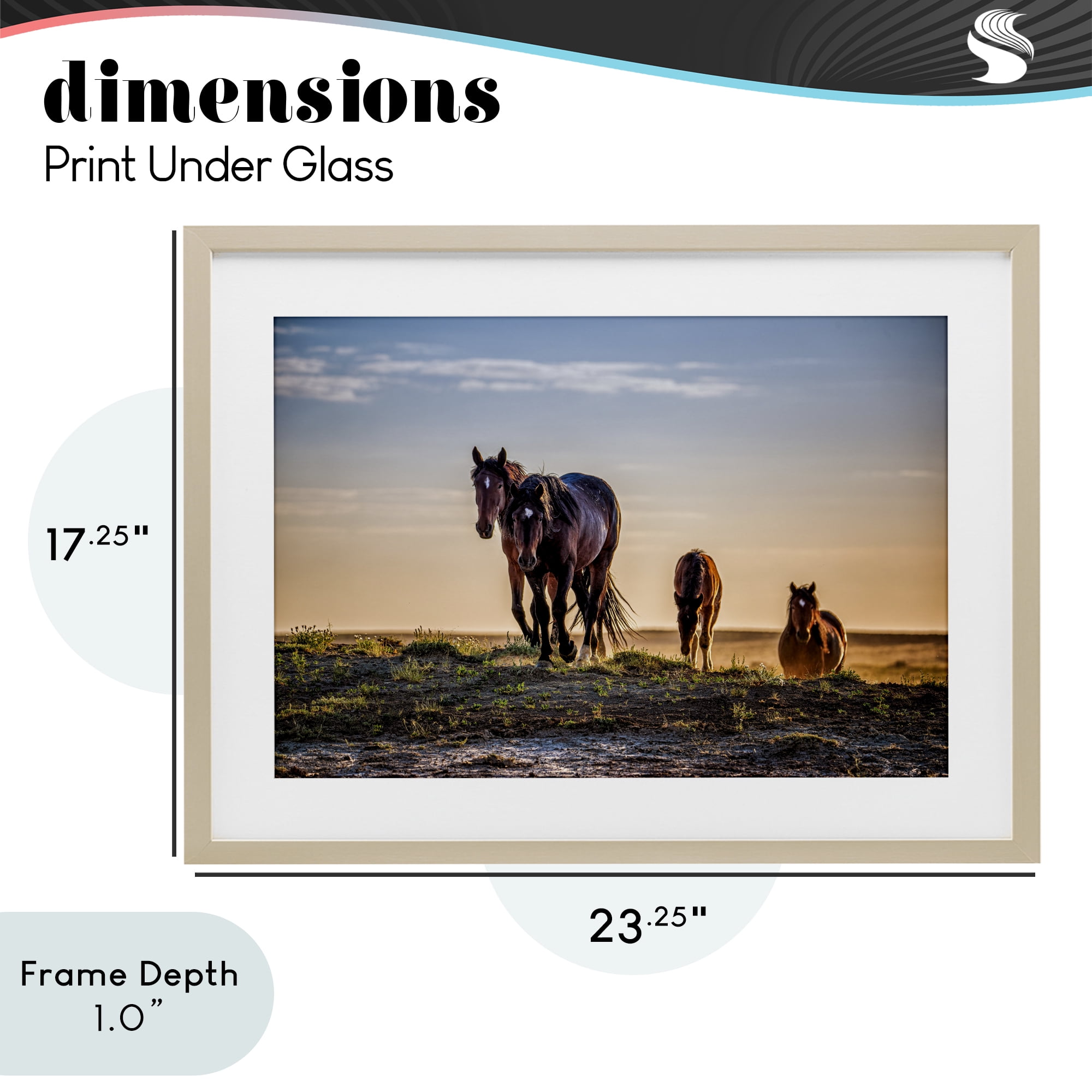 Stupell Industries Horses Coming Home Birch Framed Print Under Glass, design by Tim West