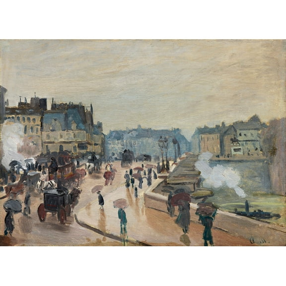 The Pont Neuf by Claude Monet - 12" x 18" Art Print Wall Decor