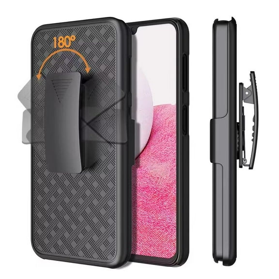For Samsung Galaxy S10  Plus Hybrid Built-in Kickstand Holster Combo 3in1 Swivel Belt Clip Armor Slim Shockproof Cover ,Xpm Phone Case [ Black ]