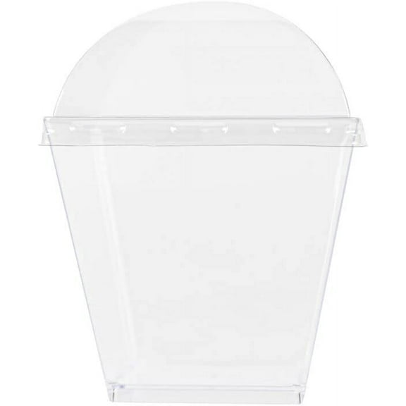 (60 PACK) EcoQuality 7 oz Square Clear Plastic Dessert Cups with Dome Lids - Disposable Parfait Cups with Lids - Square Treat Candy Boxes, Tumbler Cup, Appetizers, Puddings, Tiramisu, Yogurt, Mousse