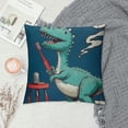 thumbnail image 2 of Throw Pillow Cover Funny Cute Dinosaur on Bicycle Graphic Sport Jungle Monster City Decorative Throw Pillow Cushion Case for Home Couch Living Room Bed Sofa Car, 2 of 5